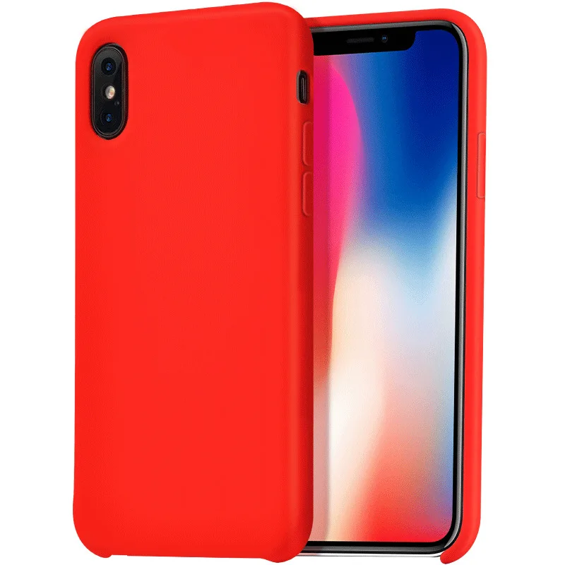 

For iPhone X 8 7 6 Case Liquid Silicone Mobile Phone Original Smart Soft Cover For iPhone 7plus 8plus 6Plus Case Anti-fall