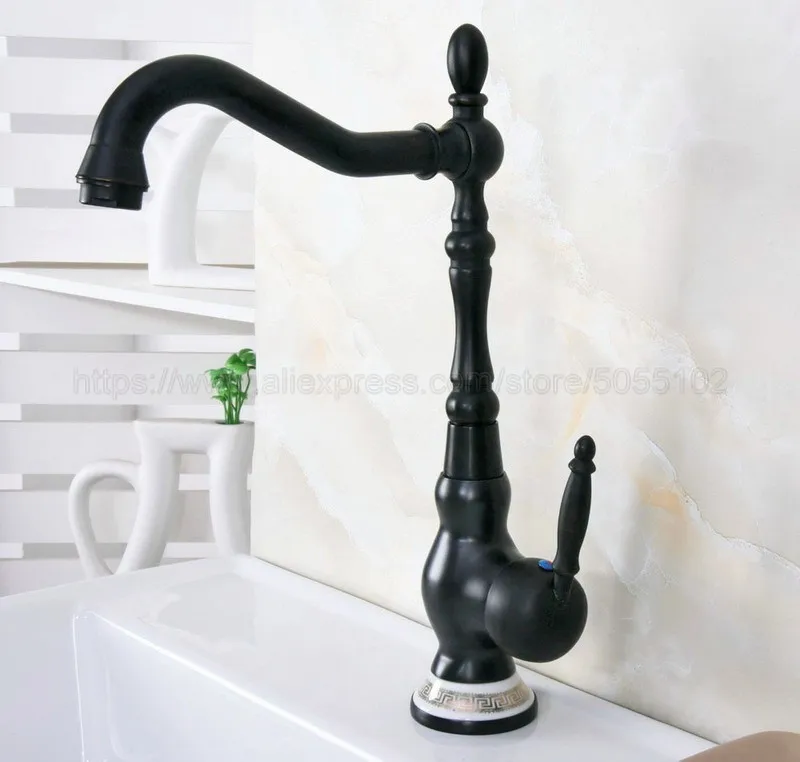 Bathroom Faucet Oil Rubbed Bronze Single Handle Hot & Cold Water Mixer Taps Wash Basin Bathroom Deck Mounted Faucet znf661