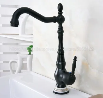 Bathroom Faucet Oil Rubbed Bronze Single Handle Hot & Cold Water Mixer Taps Wash Basin Bathroom Deck Mounted Faucet znf661 luxury spout deck mounted kitchen faucet oil rubbed bronze kitchen faucet single handle hole vessel mixer hot