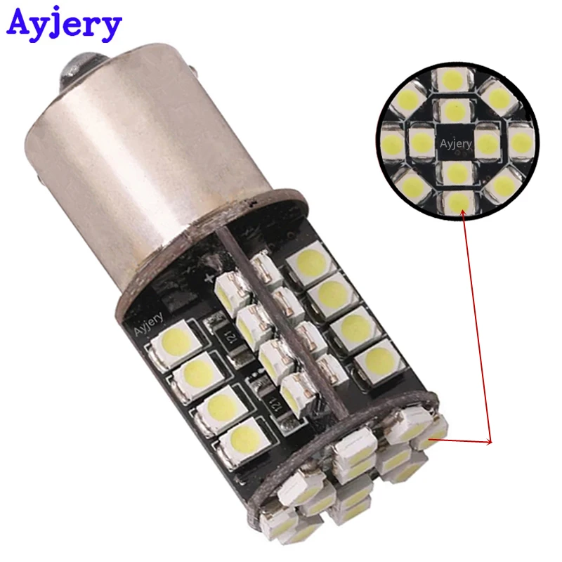 

AYJERY Newest 20pcs 12V Error Free 1156 BA15S 1157 BAY15D 1210 44 SMD Canbus LED Bulb Auto Signals Turn Tail Brake Parking Light