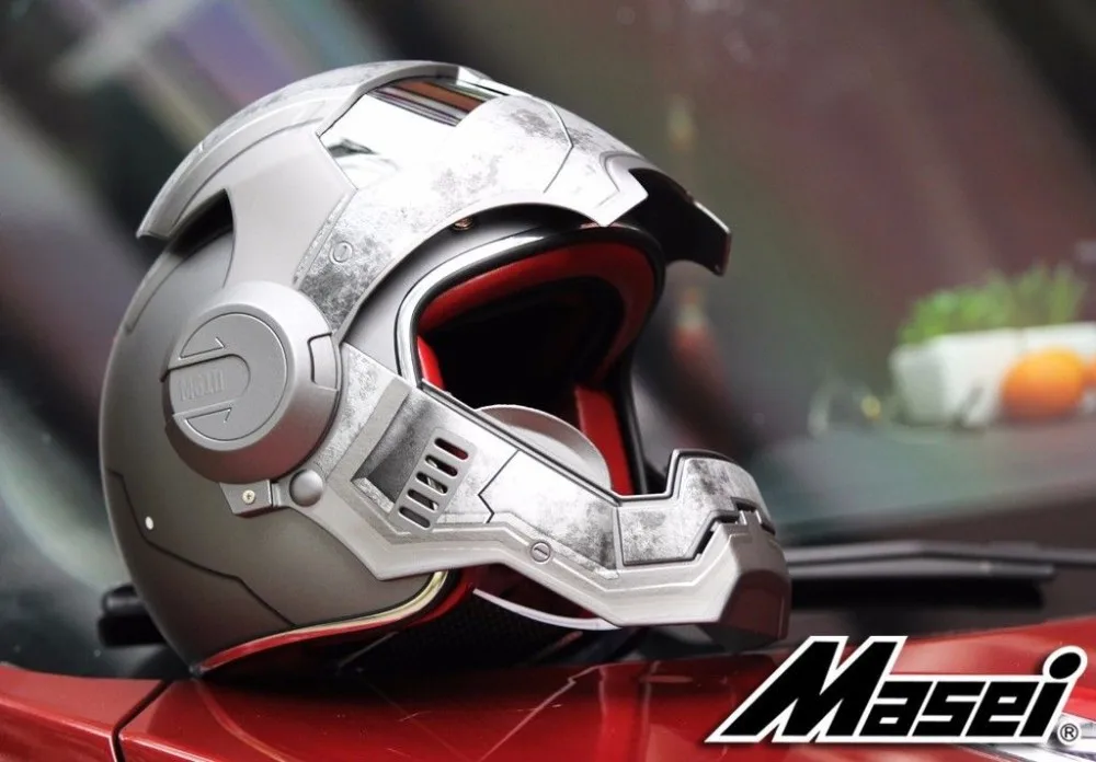 Masei 610 Звездный машинный точечный шлем Ironman железный человек атомный человек мотоциклетный шлем с открытым лицом Ironman Звездные войны Серый Воин матовый L