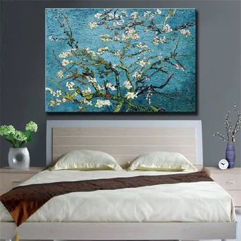 

Blossoming Almond Tree by Vincent Van Gogh Famous Reproduction Handpainted Oil Painting Wall Art Home Decor Gift No Framed VG003