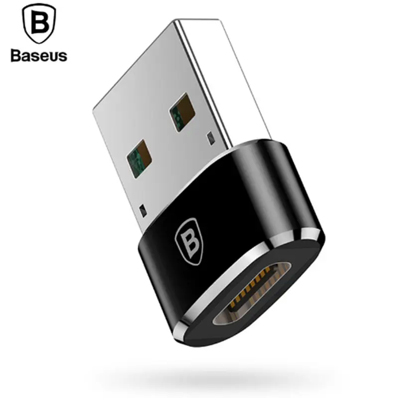 Baseus USB мужчина к usb type C Женский OTG адаптер конвертер кабель type-c адаптер для Nexus 5x6 p Oneplus 3 2 USB-C зарядное устройство для передачи данных - Цвет: Черный