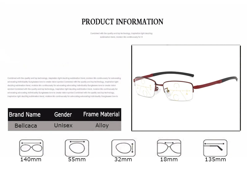 Multi-фокусное прогрессивный очки для чтения Для женщин Для мужчин очки по рецепту, женские, мужские очки, солнцезащитные очки+ 1,0+ 1,5+ 2,0+ 2,5+ 3,0+ 3,5+ 4,0 BC786