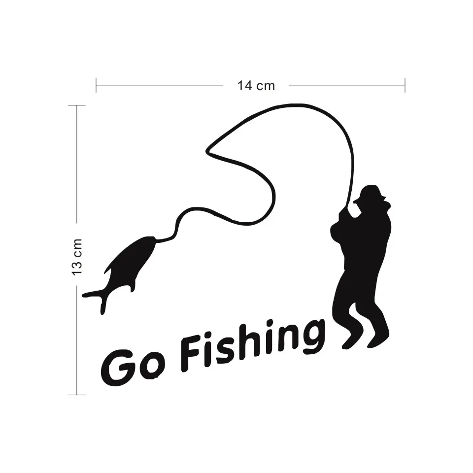 Cunymagos Outdoor Sports Fishing GO FISHING Stickers Car Accessories Car Stickers Decals Motorcycle Window Wall Stickers 1410cm (2)