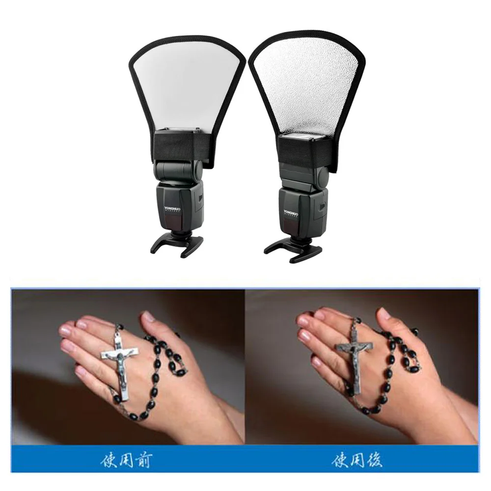 Universal Flash Diffuser Softbox Silver / White Reflector for Canon Nikon Pentax Yongnuo