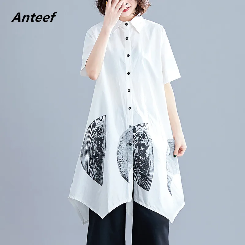 

cotton linen vintage korean style plus size Casual loose long summer shirt women blouse 2019 clothes ladies tops streetwear