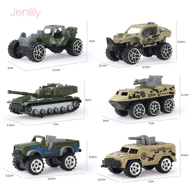 Модель военного автомобиля из сплава 6 шт./компл. 1:64|pull back|car modelmilitary vehicles |
