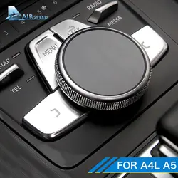 Скорость полета LHD для Audi A4L B9 A5 Шестерни Цельнокройное Панель Крышка отделкой консоли мультимедиа кнопки Стикеры интерьер автомобильные