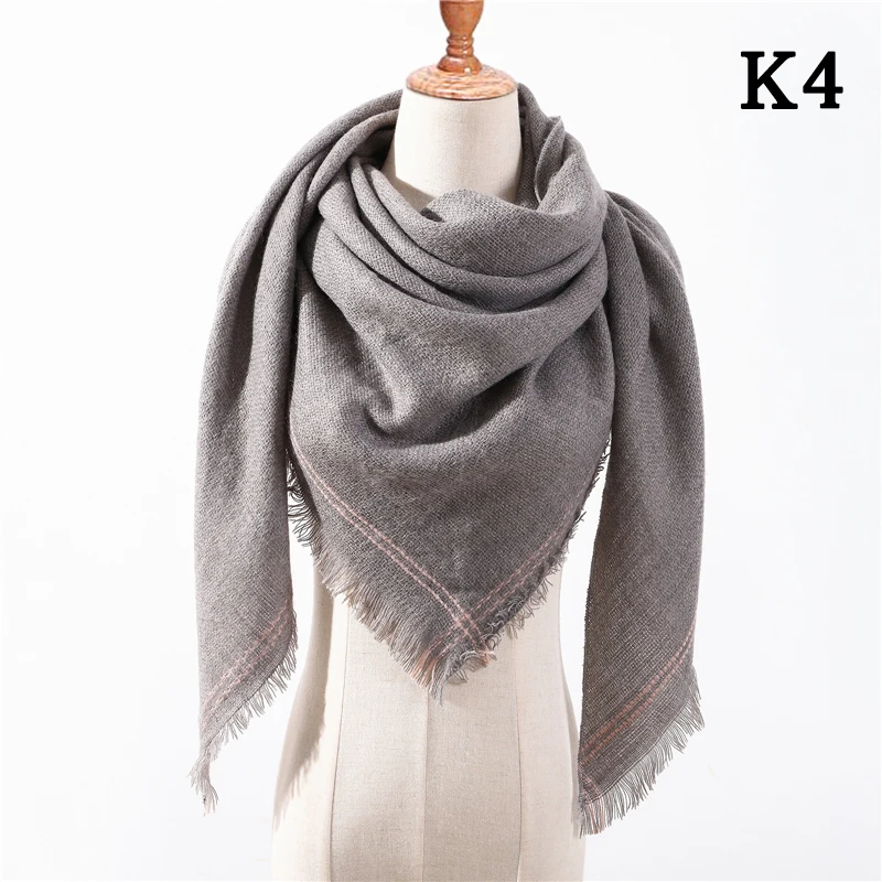 Новинка, дизайнерский зимний шарф, вязаный теплый кашемировый шарф на шею, дамские пашмины шали, шали для женщин, роскошная бандана - Цвет: K4