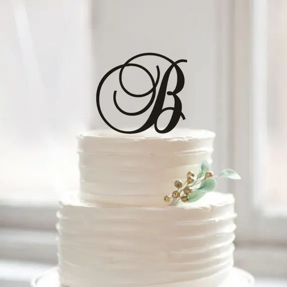 personalized letter b cake topper monogram b acrylic cake topper letter b cake toppers
