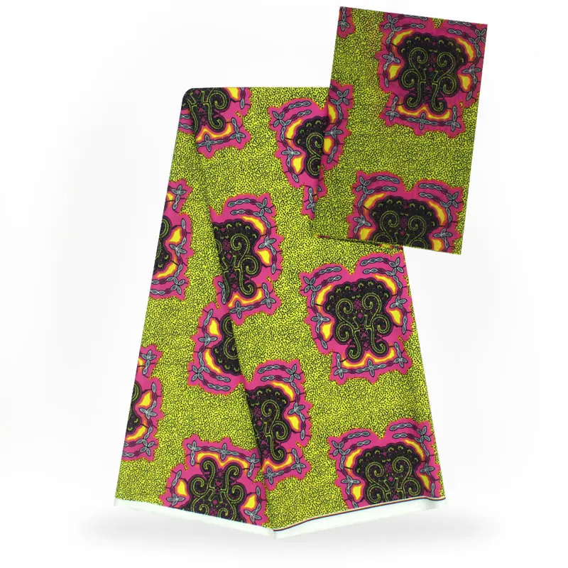

2 Pcs Set 4 Yards African Ankara Prints Modell Material & 2 Yards Chiffon Ankara Chiffon Fabric YBXM-75