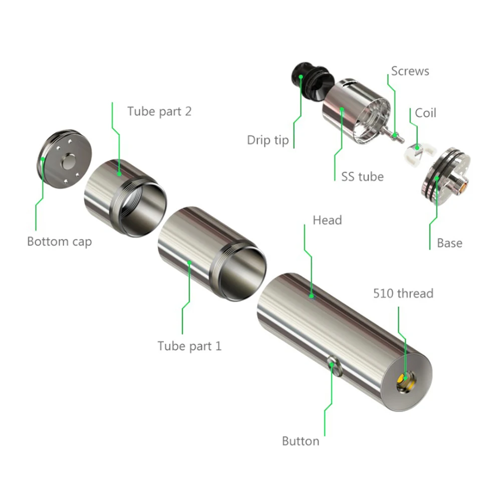 Оригинальный комплект Ehpro 50 Вт AIO TC с дриппером 101 RDA & MOD без 18650 батарейного отсека