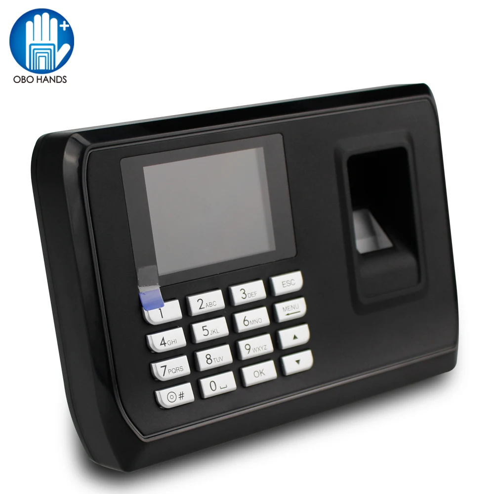 

2.4 inch Biometric Fingerprint attendance machine USB Time Card locker finger scanner free software access control password lock