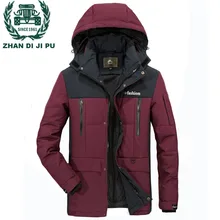 ZHAN DI JI PU Брендовая одежда для мужчин s зимнее платье пальто с хлопковой подбивкой теплая зимняя парка для мужчин 168