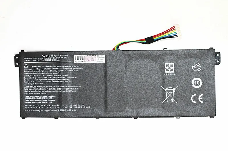 Golooloo 11,4 v 2600mAh Аккумулятор для ноутбука Para acer Aspire ES1-111 ES1-111M ES1-311 ES1-431-C9Y6 para Aspire V5-122 ES1-512 - Цвет: Black