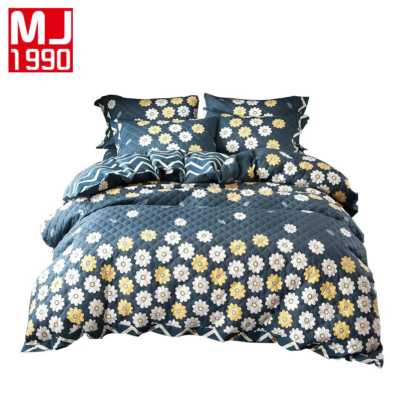 

100% Cotton Quilted Bedding Set Mattress cover Pillowcase & Duvet Cover Sets Classic Bedding Set 3 Size AB Side Duvet Covers 4PC