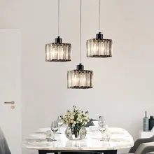 Modern Led Bulb Crystal Lampshade Pendant Lights Dining room Lamp Parlor Pendant Lamp Loft Ceiling Luminaire Fixture Nordic Lamp artpad nordic multi color ceiling pendant lamp two three heads e27 metal lamp shade led dining room modern pendant light fixture