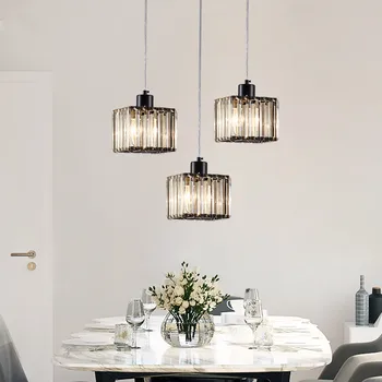 

Modern Led Bulb Crystal Lampshade Pendant Lights Dining room Lamp Parlor Pendant Lamp Loft Ceiling Luminaire Fixture Nordic Lamp
