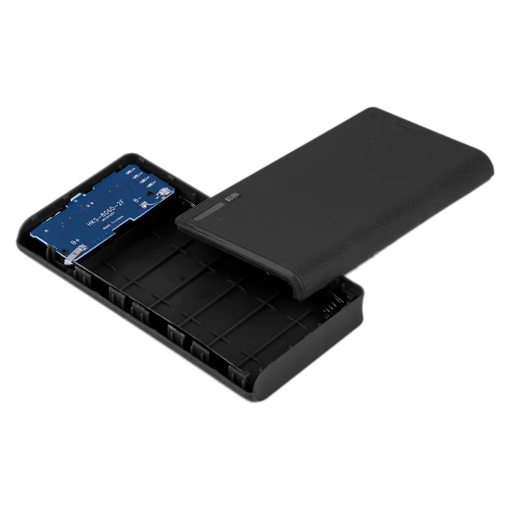 Универсальный чехол для аккумулятора с двумя usb портами 6x18650 зарядное устройство