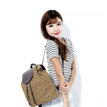 

ABDB-Summer Drawstring Bag Hollow Out School Bag Backpacks Beautiful Beach Bag Backpack for Travel Holiday