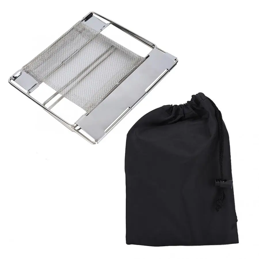 

Easy Clean Stainless Steel Mini Portable Folding Barbecue Grill BBQ Bread Sausage Grilling Rack Grill