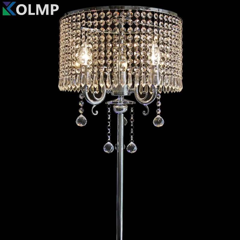 luxury fashion brief romantic bedside k9 crystal floor lamp for living