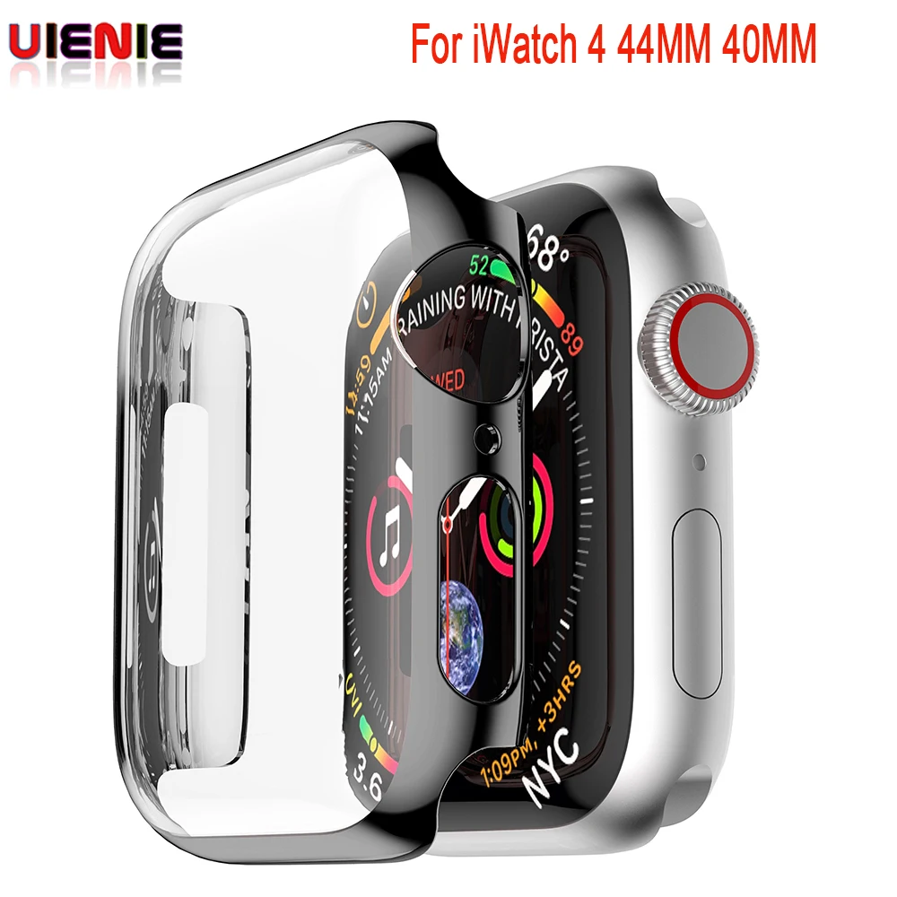 

Transparent Protective Case for apple watch series 4 PC Shatter-Resistant Shell Frame Protector Cover for iwatch band 40mm 44mm