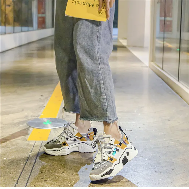 Sneakers Women Running Shoes Increasing 6CM INS Ulzza Harajuku Sneakers Cushioning Height Platform Breathable Sports Walking (11)