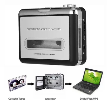 

2018 Tape to PC Super Cassette To MP3 Audio Music CD Digital Player Converter Capture Recorder +Headphone USB 2.0 Drop Shipping