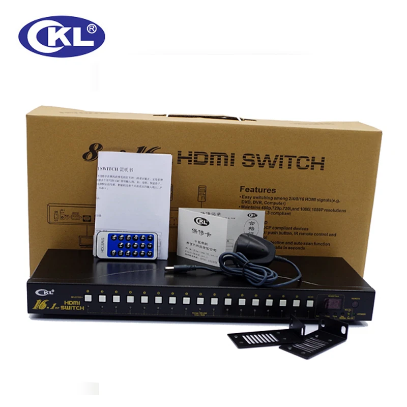 CKL 16 портовый автоматический выключатель HDMI в 1 с ИК пультом дистанционного