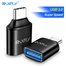 USB raxfly type C адаптер типа OTG-c 3,0 Мужской к USB 3,0 Женский конвертер для Xiaomi 8 для One plus 6 5T синхронизация Зарядное устройство USB C OTG