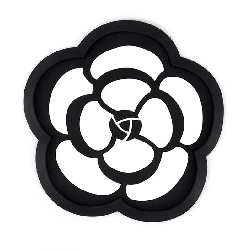 Non Slip Sticky Car Dashboard Pad Cell Phone Holder Gel Mat Camellia Shape Adhesive Mounting for Perfume Bottle |