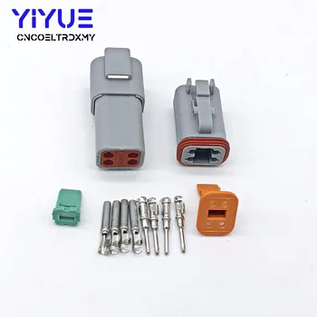 

5 Sets Deutsch DT 4 Pin Connector Kit Gray Waterproof electrical Connector DT06-4S/DT04-4P