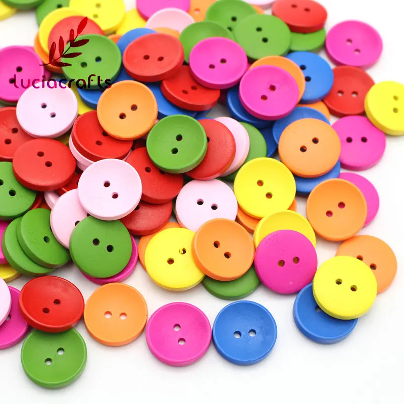 

Lucia crafts 2-Holes Cartoon Wood Button Mixed Color Wooden Buttons Clothing Accessories E0217