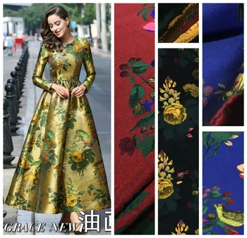 

160cm french romantic jacquard fabric meter skirt dress windbreaker jacquard brocade fabric wholesale jacquard polyester cloth