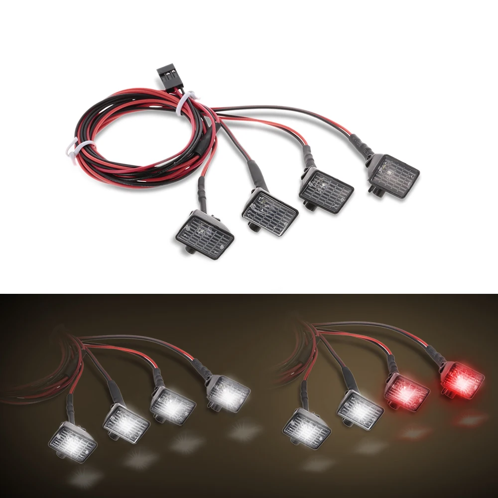 4pcs RC Car LED Light with Lampshade for 110 RC Rock Crawler HSP REDCAT Axial SCX10  Traxxas TRX-4 RC Truck Vehicle Parts (8)