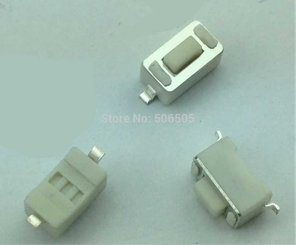 

3x6x4.3mm white touch switch SMD 2pin button switch for MP3 MP4 MP5 tablet PC 100pcs/lot