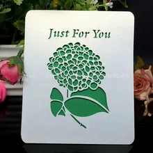 Только для вас 50 шт. 12*12 см лазерная резка Полые Цветы с днем рождения Почтовые открытки поздравительные подарочные карты пустой бумага пользовательские 5z-sh268-50