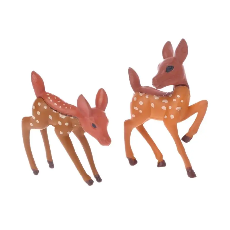 

2pcs Mini Deer Resin Miniature Gardening Landscape DIY Craft Fairy Small Home Decor