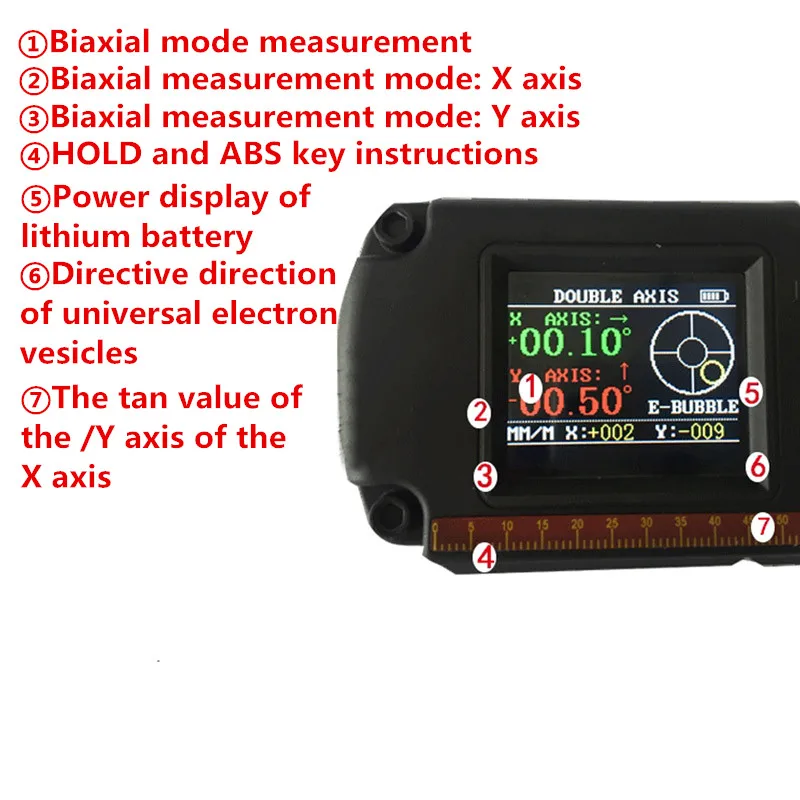 Высокоточный электронный уровень двойной вал цифровой дисплей угол измерительный прибор с цифровым дисплеем горизонтальная линейка Инклинометр XY угол