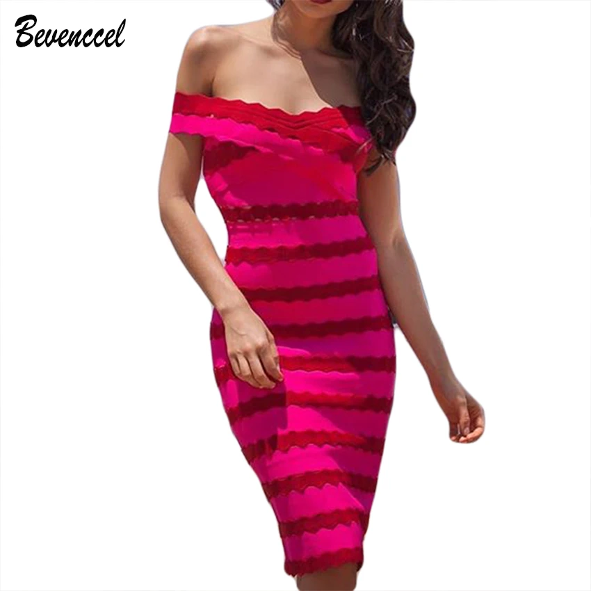 

2019 New Chic Women Fashion Summer Dress Sleeveless Slash Neck Bodycon Bandage Dress Elegant Celebrity Party Dress Vestidos