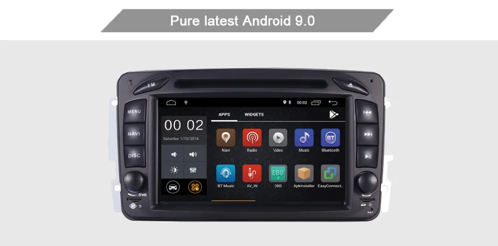 Excellent In Stock 7"Android 9.0 Car DVD Player For Mercedes Benz CLK W209 W203 W463 W208 Wifi 3G GPS Bluetooth Radio Stereo audio media 6