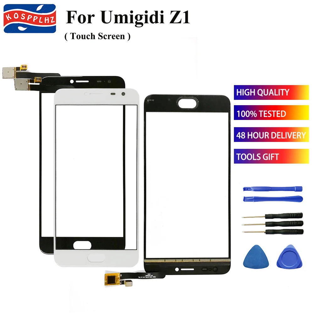 

KOSPPLHZ For Umidigi Z1 Front Touch Screen Outer Glass Panel Touch Lens Umidigi z 1 Phone Accessories With Tools +Adhesive
