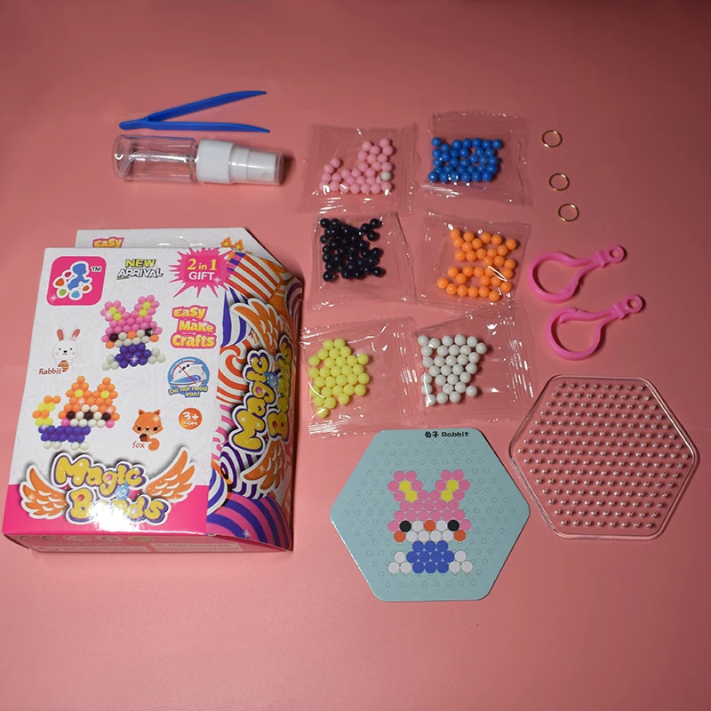 Diy Perler Pegboard водные бусины игрушка для детей Лиса и кролик набор предохранитель головоломки образовательные головоломки для малышей Девочка Мальчик Beadbond игрушки