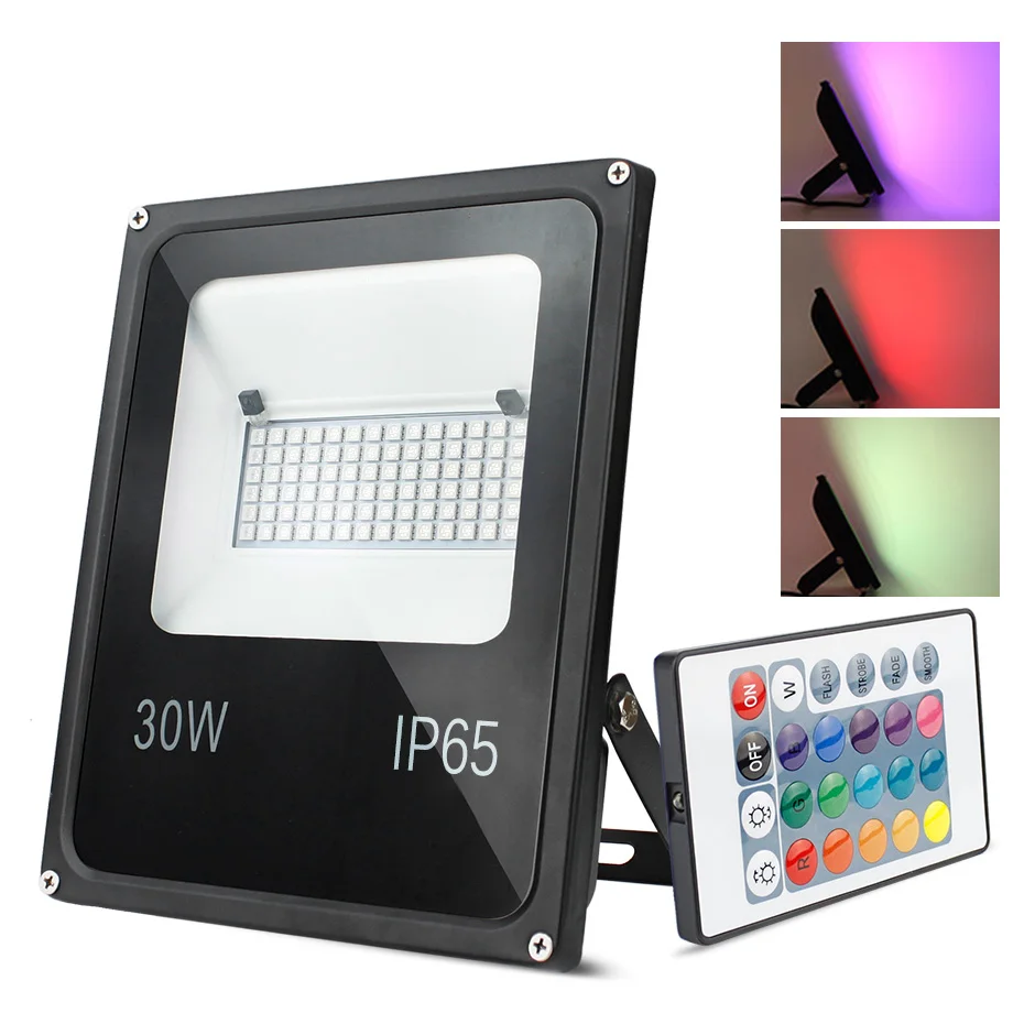 16 цветов RGB Светодиодный прожектор 20 Вт 30 50 220/240 В Foco светодиодный прожсветильник