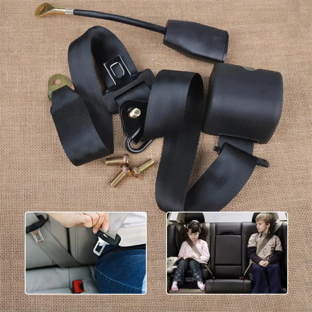 

CITALL Car Auto Vehicle SUV Truck 3 Point Retractable Seat Lap Belt Safety Strap Adjustable Security Belt