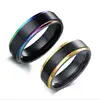 Mens Womens Rainbow Colorful LGBT Ring Stainless Steel Wedding Band Lebian & Gay Rings Drop Shipping ► Photo 3/6