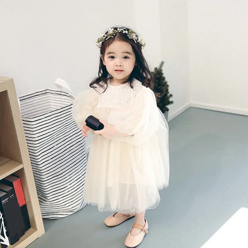 Весенняя одежда для малышей, летнее платье для девочек, детские праздничные Свадебные платья с пышными рукавами для девочек, детские костюмы