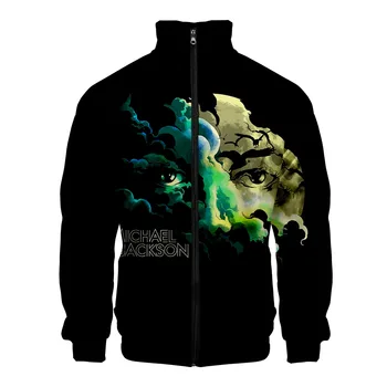 

2019 new Michael Joseph Jackson 3D printed Cool stand collar jacket fashion casual zipper streetwear Sweatshirt New Casual Cloth